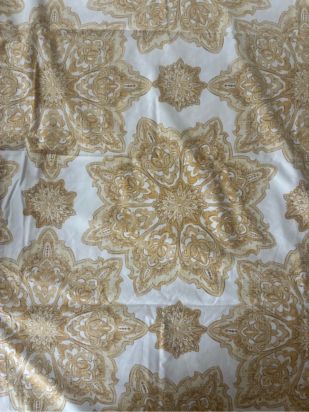 Pottery Barn Britt Yellow Gold Medallion King Duvet + Pillow Sham Boho EUC